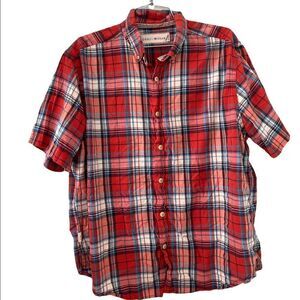 The Normal Brand Red Plaid Button down short sleeve L